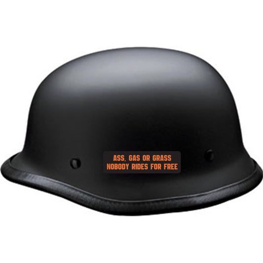 Ass gas or grass nobody rides for free vinyl motorcycle helmet sticker on a helmet - funny biker decal