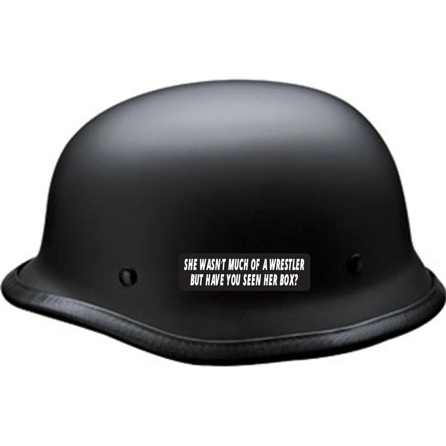 She wasn't much of a wrestler but have you seen her box vinyl motorcycle helmet sticker on a helmet - funny biker decal