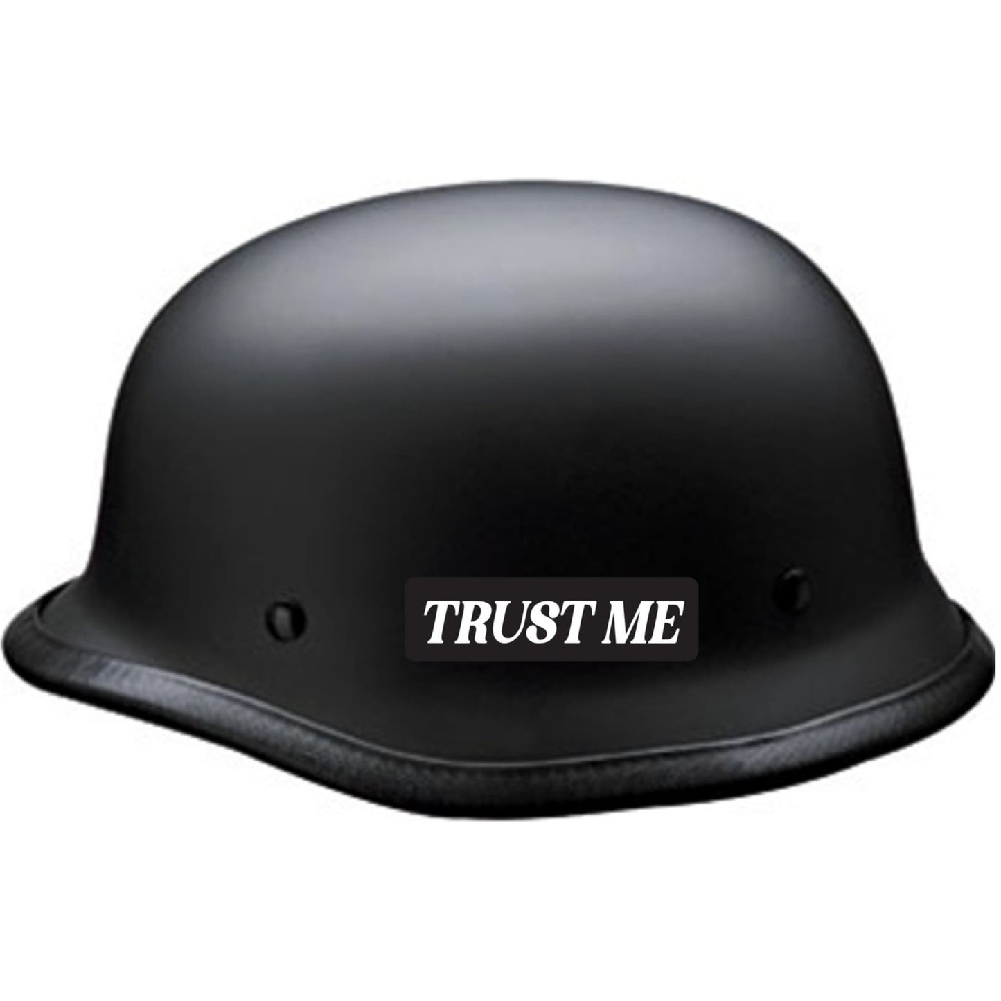 Trust me vinyl motorcycle helmet sticker on a helmet - biker decal