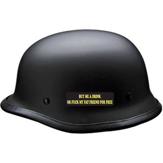 Buy me a drink or fuck my fat friend for free vinyl motorcycle helmet sticker on a helmet - funny biker decal