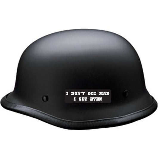 I don't get mad I get even vinyl motorcycle helmet sticker on a helmet - biker decal