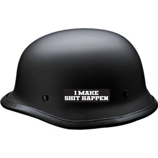 I make shit happen vinyl motorcycle helmet sticker on a helmet - funny biker decal