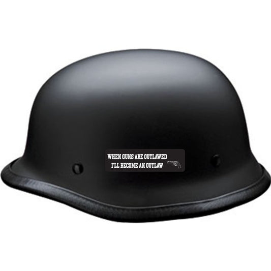 When guns are outlawed I'll become an outlaw vinyl motorcycle helmet sticker on a helmet - patriotic biker decal