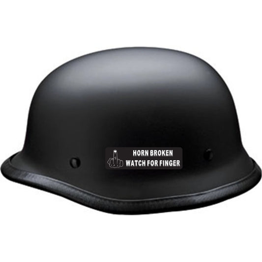 Horn broken watch for finger vinyl motorcycle helmet sticker on a helmet - funny biker decal