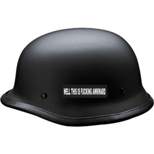 Well this is fucking awkward vinyl motorcycle helmet sticker on a helmet - funny biker decal