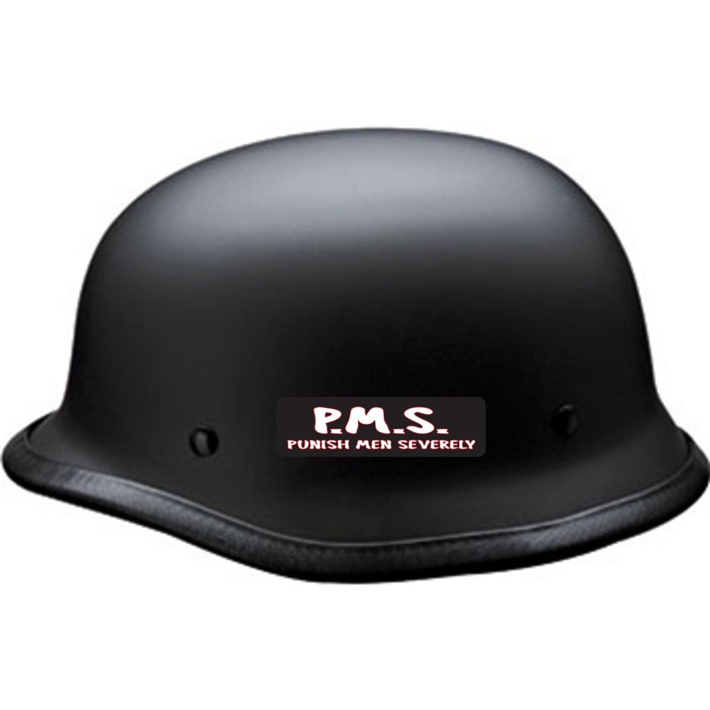 PMS punish men severely vinyl motorcycle helmet sticker on a helmet - funny biker decal