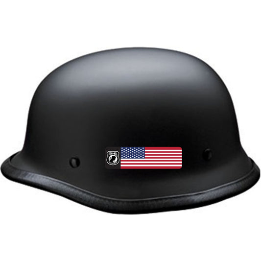 American flag POW MIA vinyl motorcycle helmet sticker on a helmet - patriotic military biker decal
