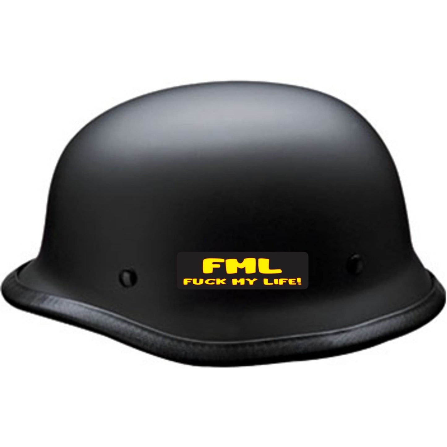 FML fuck my life vinyl motorcycle helmet sticker on a helmet - funny biker decal
