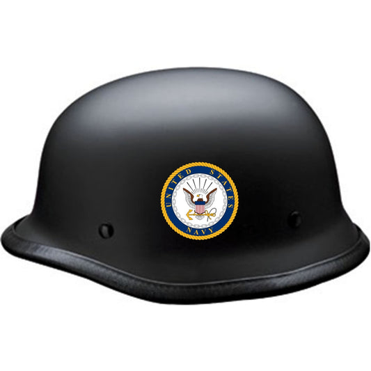 U.S. Navy emblem circle vinyl motorcycle helmet sticker on a helmet - military biker decal