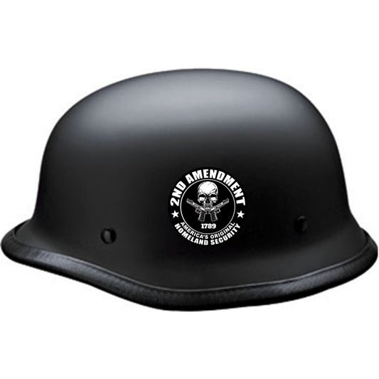 2nd Amendment America's original homeland security vinyl circle motorcycle helmet sticker on a helmet - patriotic biker decal
