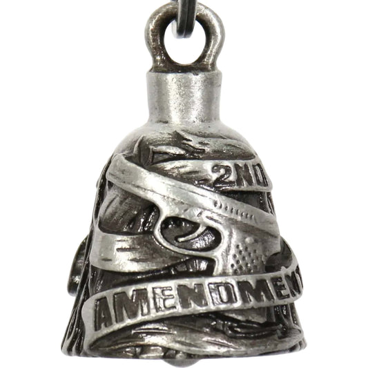 2nd Amendment slight right steel motorcycle guardian bell - patriotic biker charm