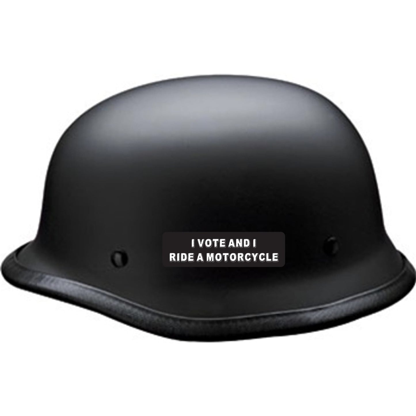 i vote and i ride motorcycle helmet sticker on a helmet
