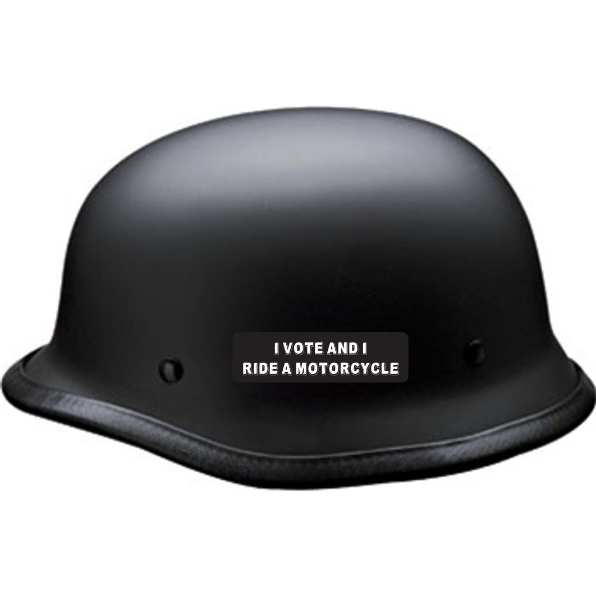 i vote and i ride motorcycle helmet sticker on a helmet