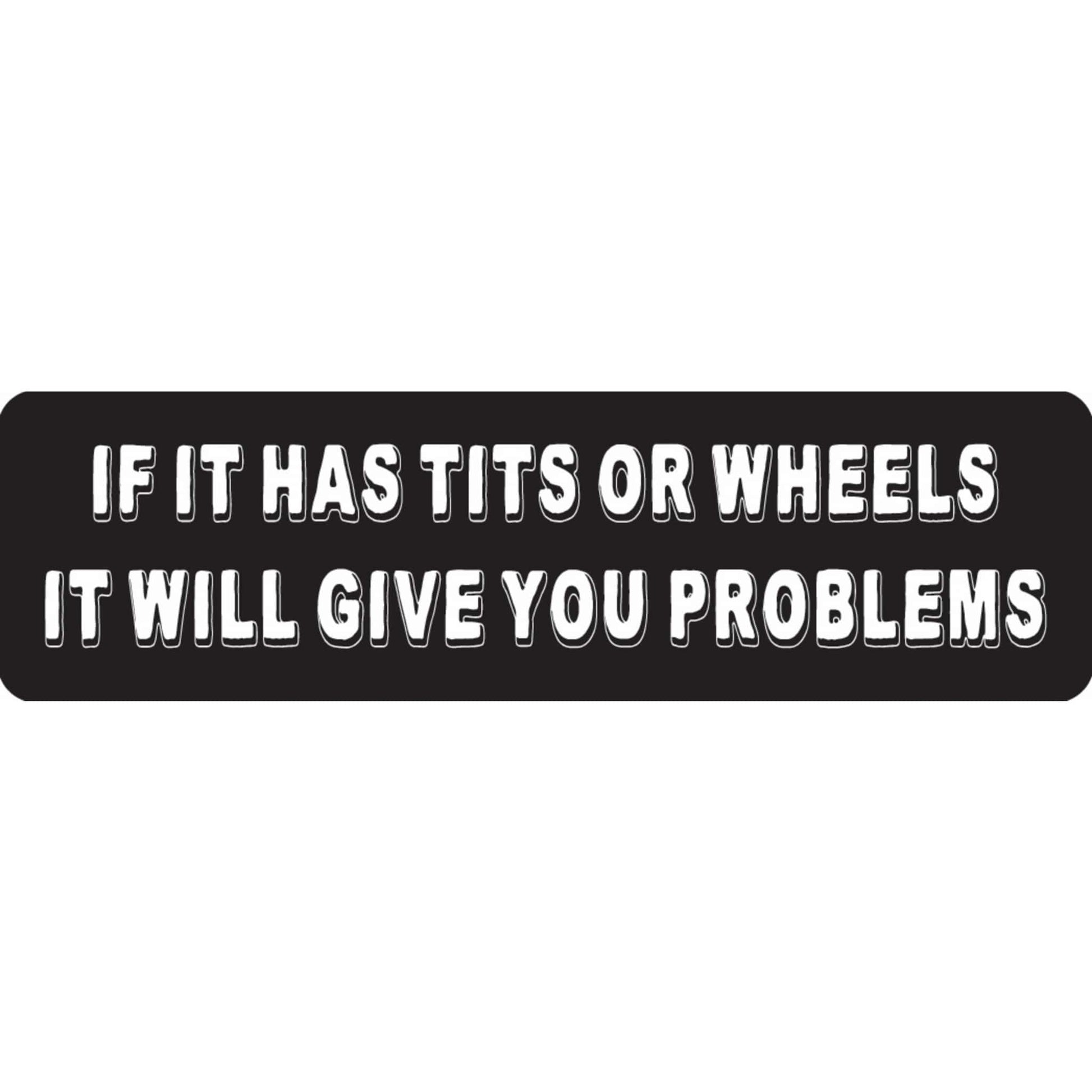 If it has tits or wheels it will give you problems vinyl motorcycle helmet sticker - funny biker decal