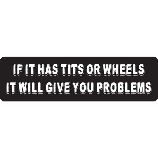 If it has tits or wheels it will give you problems vinyl motorcycle helmet sticker - funny biker decal