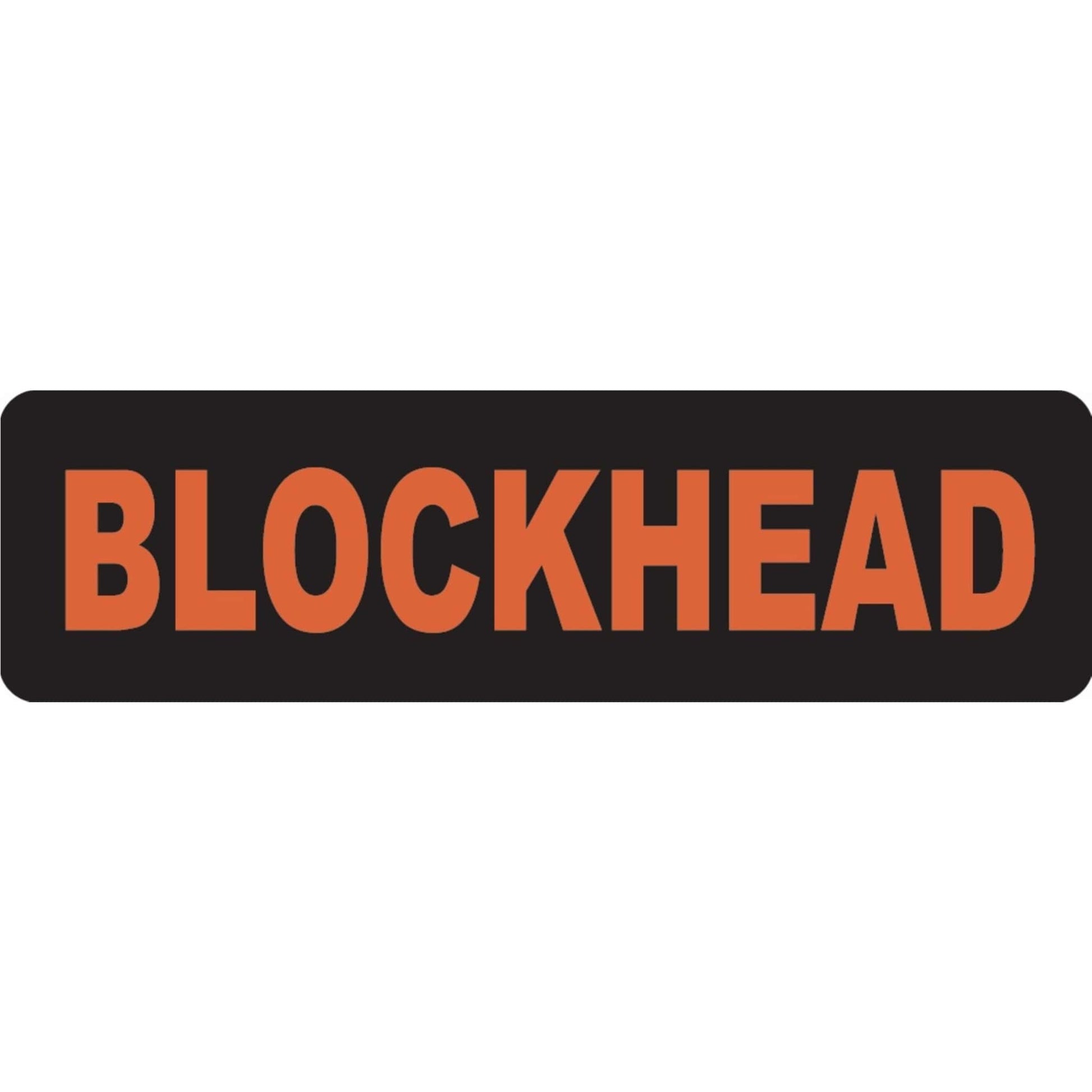 Blockhead vinyl motorcycle helmet sticker - biker decal