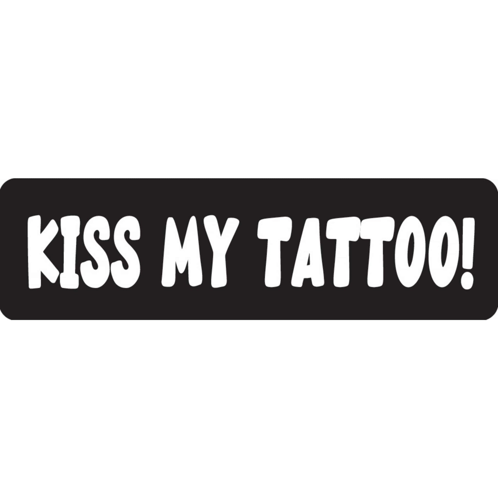 Kiss my tattoo vinyl motorcycle helmet sticker - biker decal