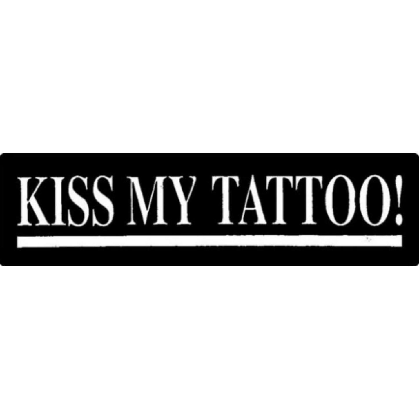 Kiss my tattoo vinyl motorcycle helmet stickers - biker decal