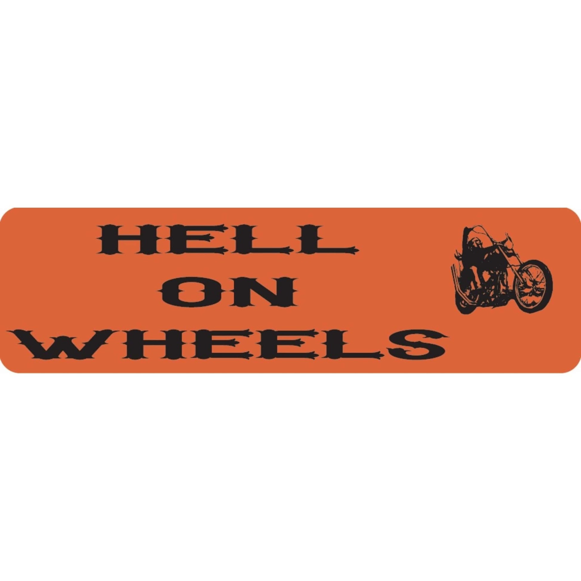 Hell on wheels vinyl motorcycle helmet sticker - biker decal