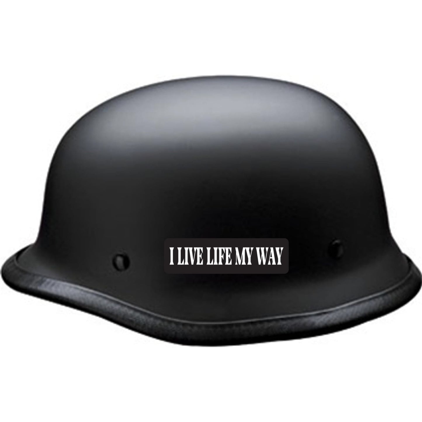 I live life my way vinyl motorcycle helmet sticker on a helmet - biker decal