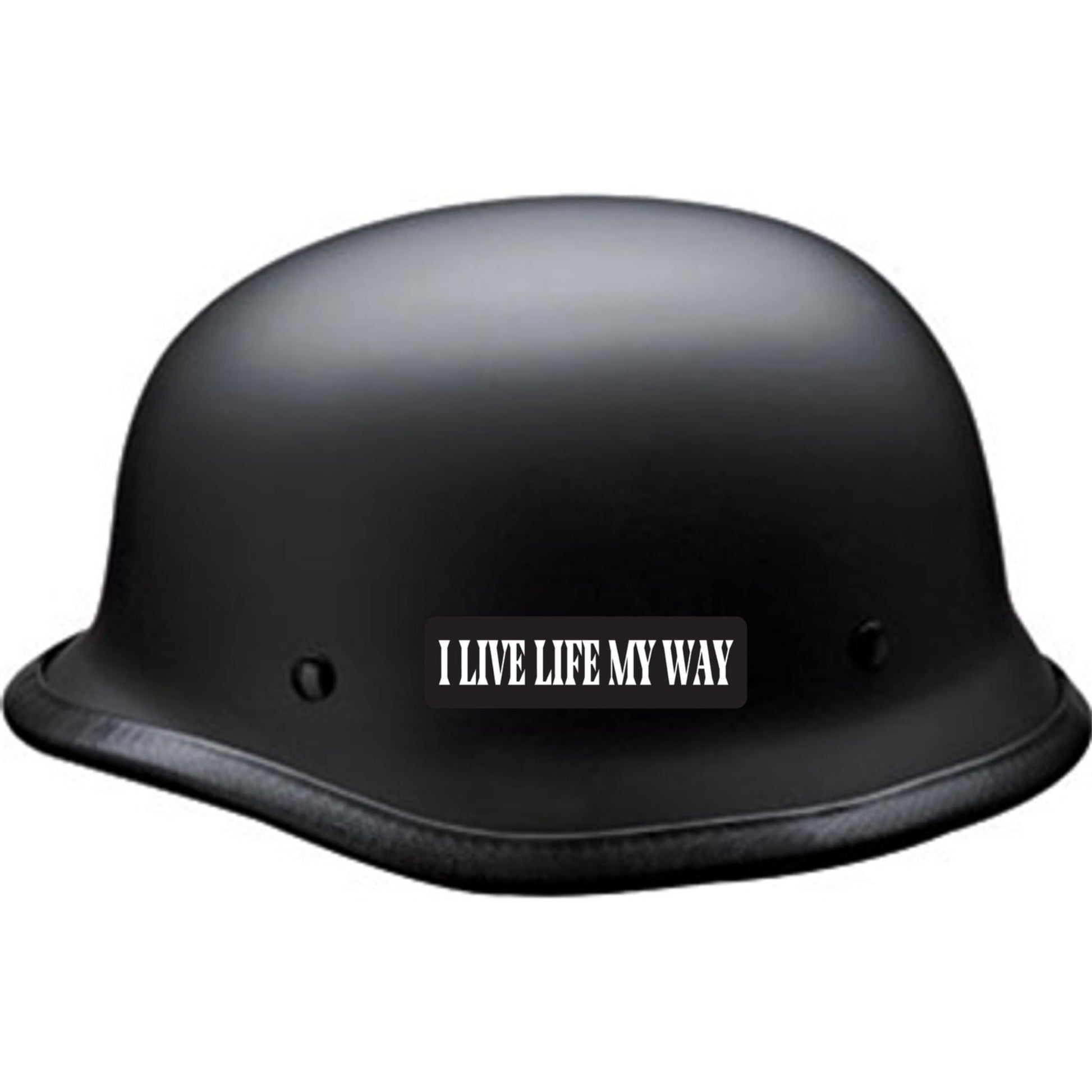 I live life my way vinyl motorcycle helmet sticker on a helmet - biker decal