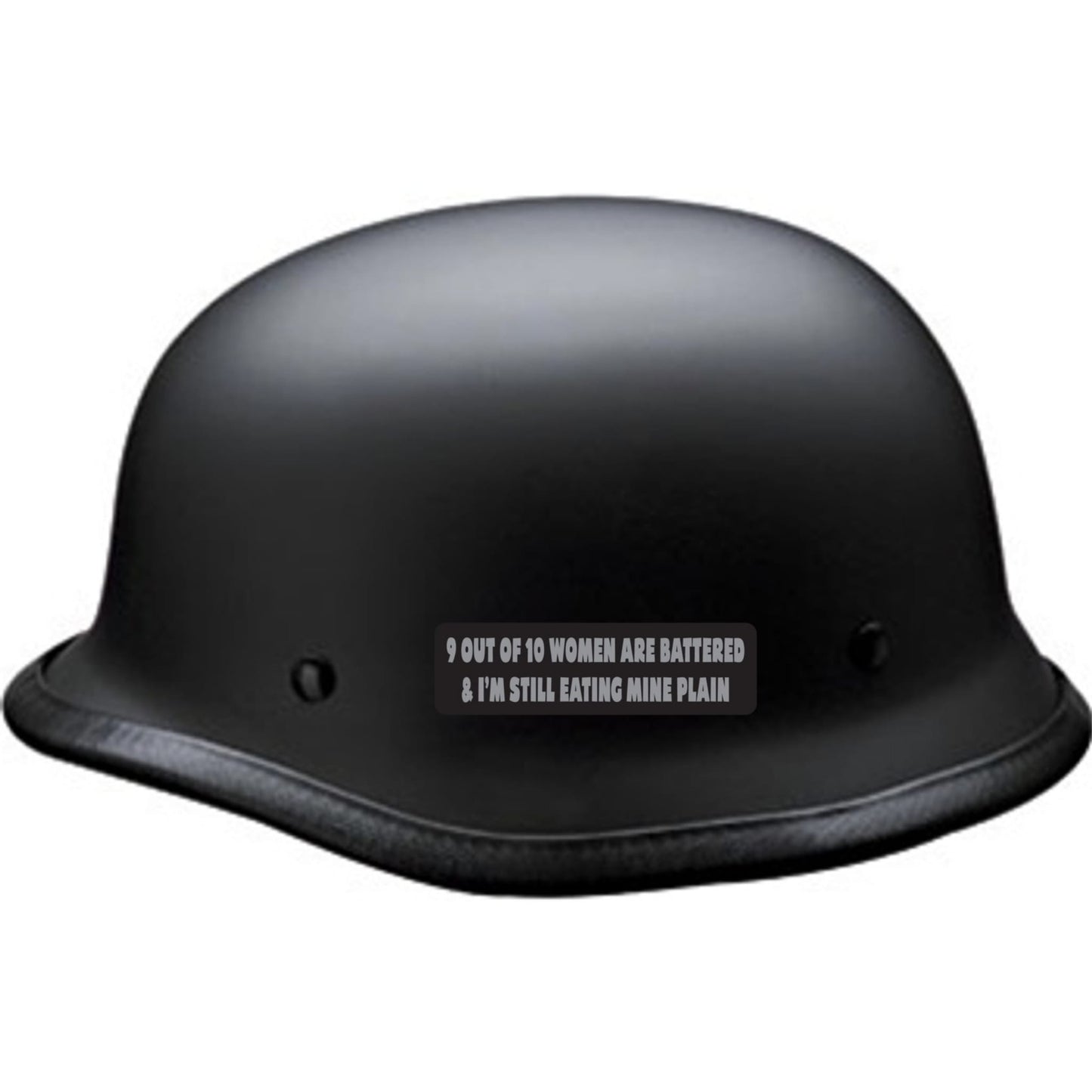 9 out of 10 women are battered and I'm still eating mine plain vinyl motorcycle helmet sticker on a helmet - funny biker decal
