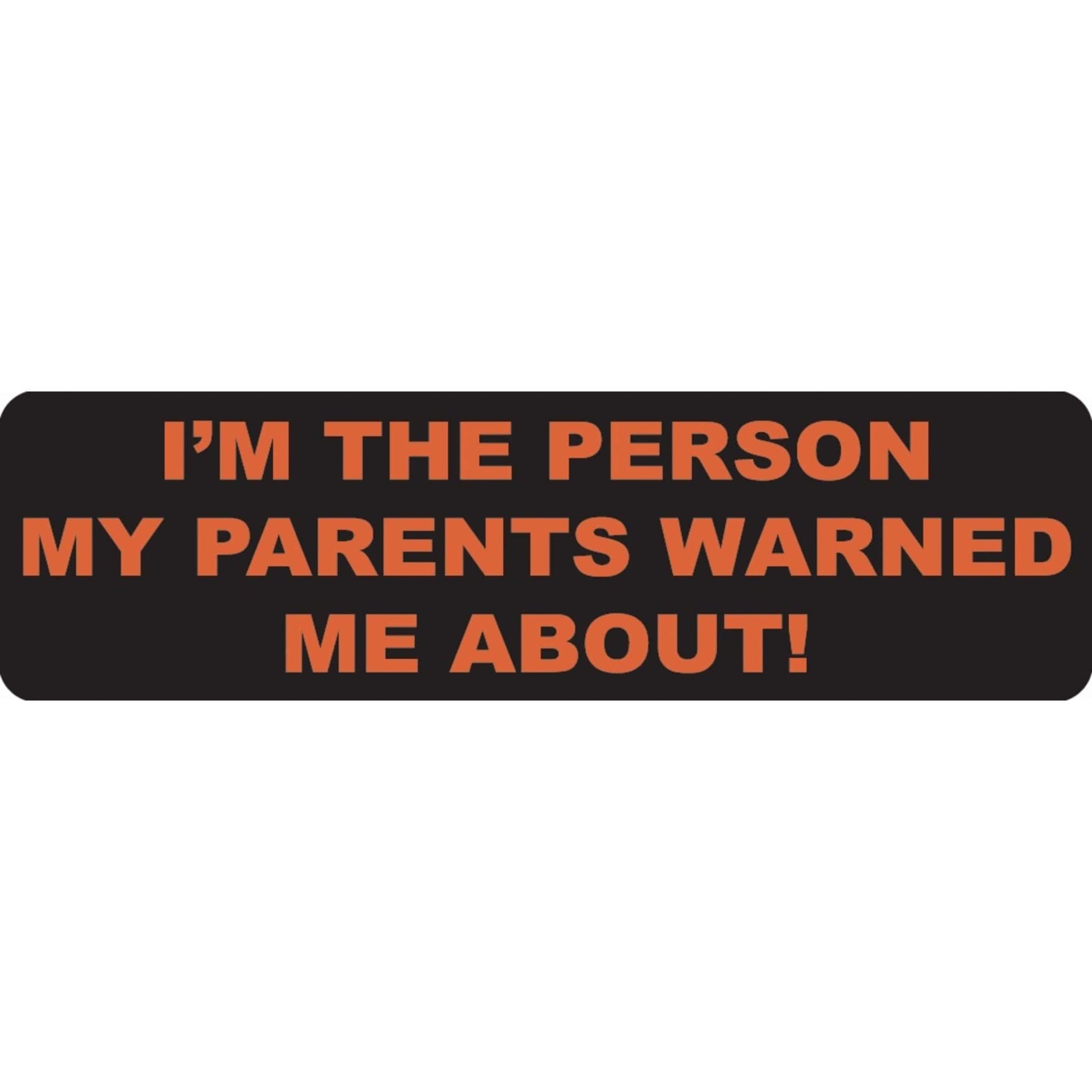 I'm the person my parents warned me about vinyl motorcycle helmet sticker - funny biker decal
