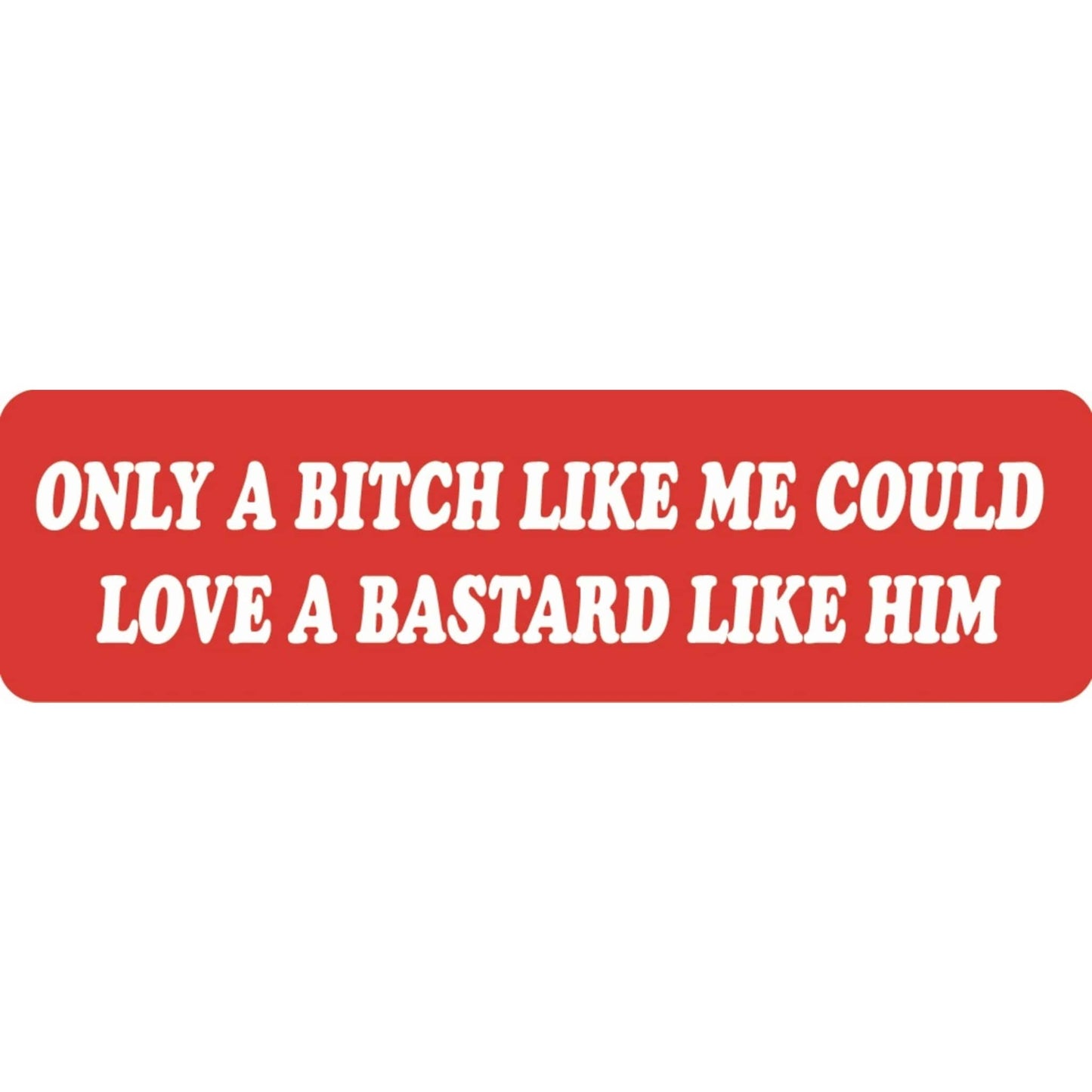 Only a bitch like me could love a bastard like him vinyl motorcycle helmet sticker - funny biker decal