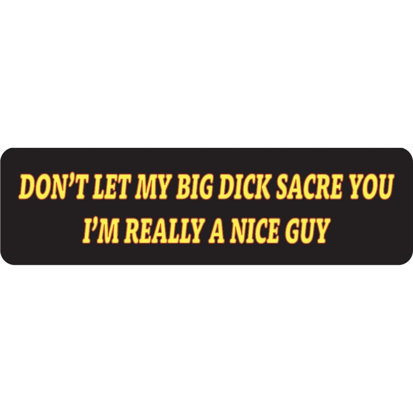 Don't let my big dick scare you I'm really a nice guy vinyl motorcycle helmet sticker - funny biker decal