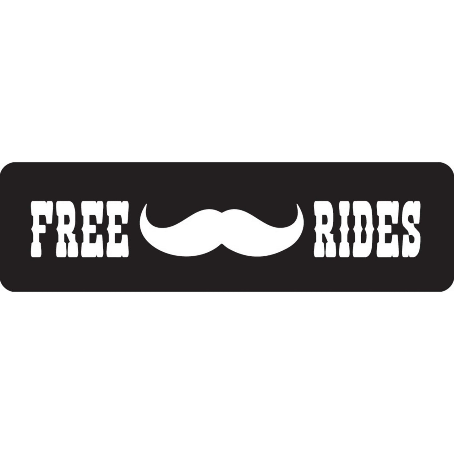 Free mustache rides vinyl motorcycle helmet sticker - funny biker decal