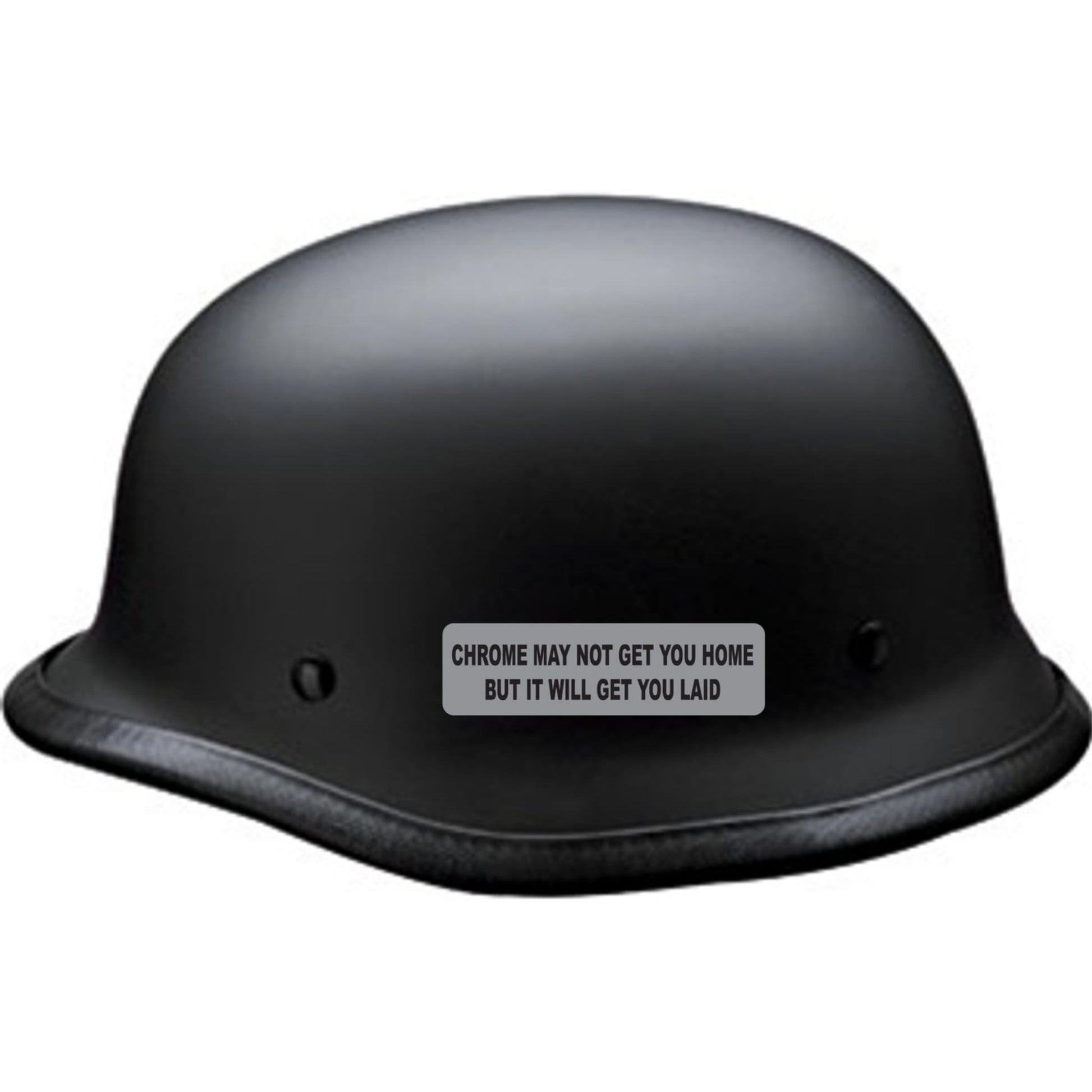 Chrome may not get you home but it will get you laid vinyl motorcycle helmet sticker on a helmet - funny biker decal