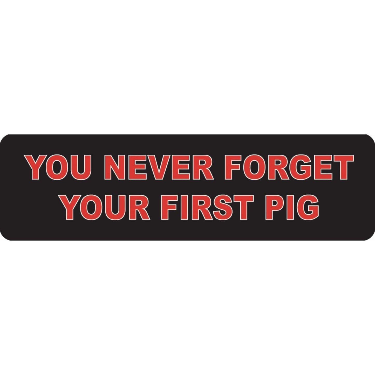You never forget your first pig vinyl motorcycle helmet sticker - funny biker decal