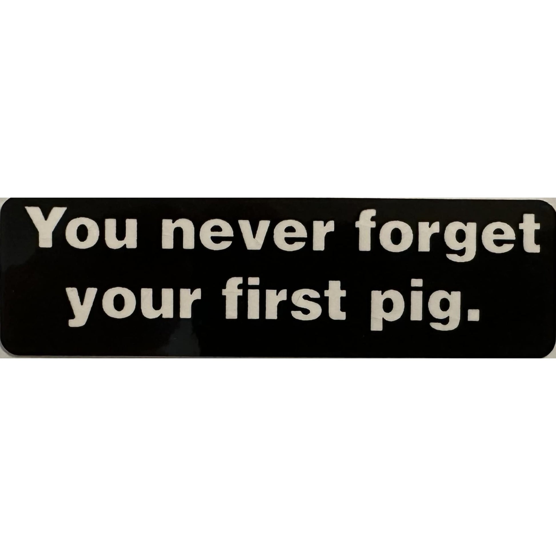 You never forget your first pig vinyl motorcycle helmet stickers - funny biker decal
