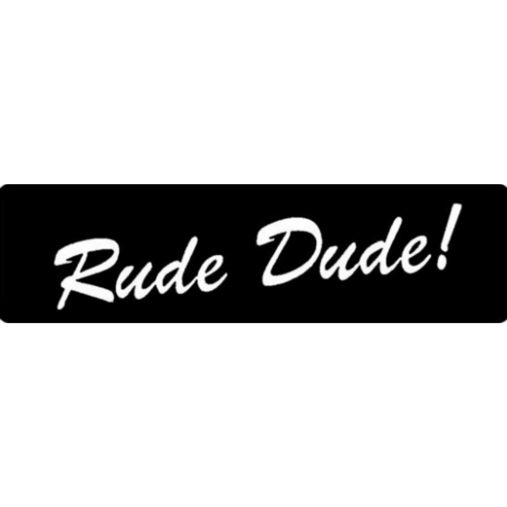 Rude dude vinyl motorcycle helmet stickers - biker decal
