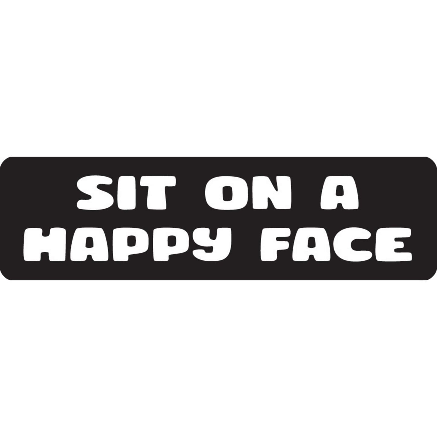 Sit on a happy face vinyl motorcycle helmet sticker - funny biker decal