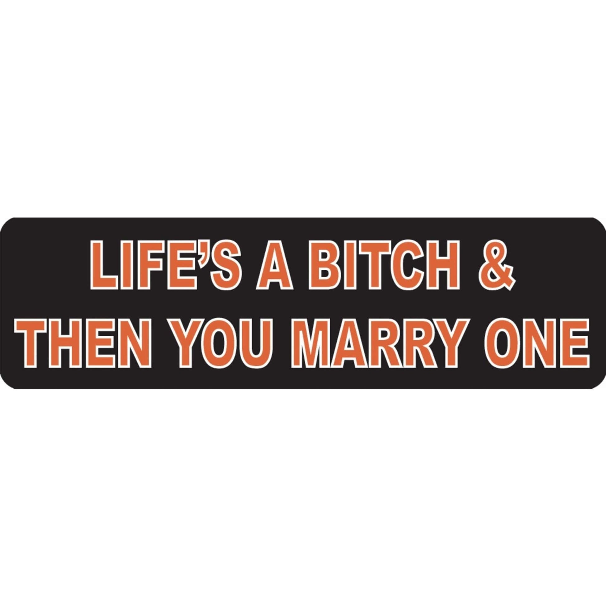 Life's a bitch then you marry one vinyl motorcycle helmet sticker - funny biker decal
