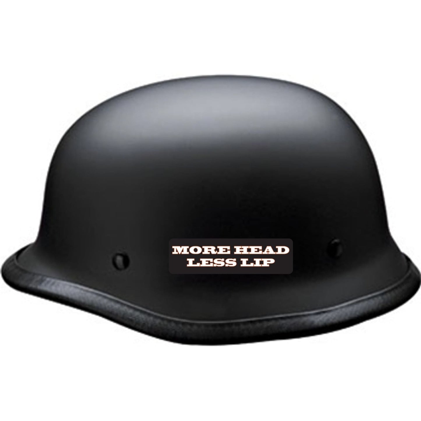More head less lip vinyl motorcycle helmet sticker on a helmet - funny biker decal