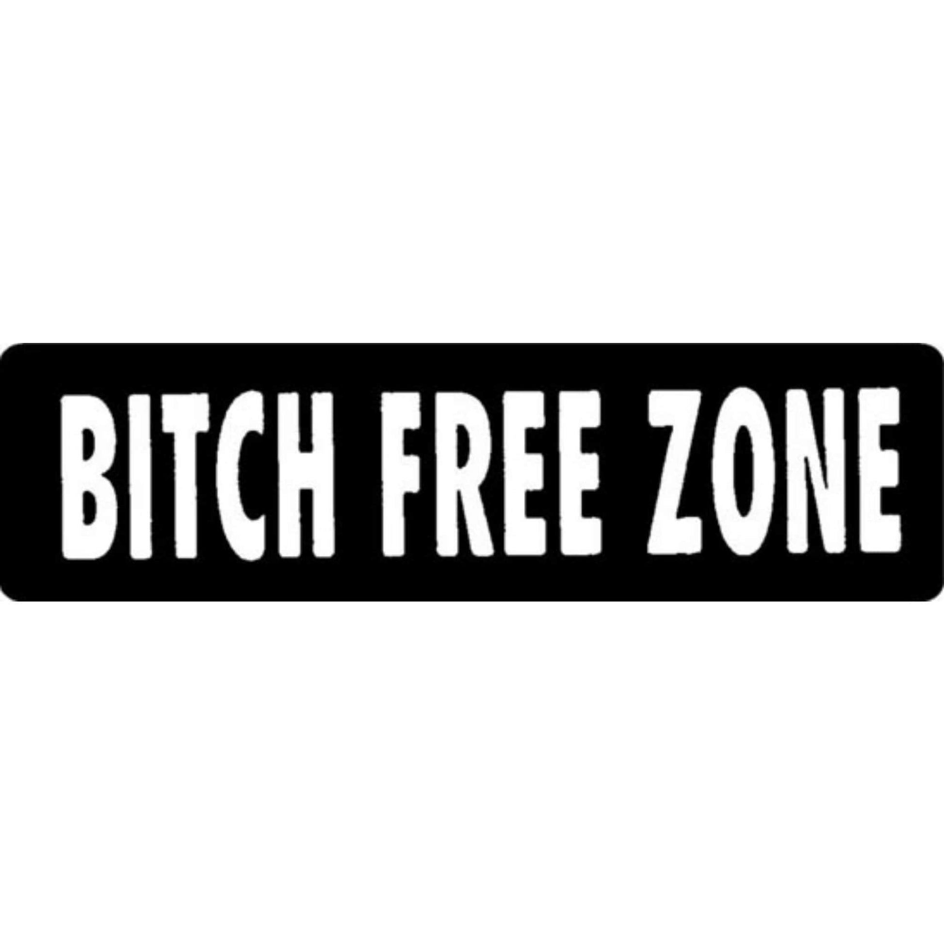 Bitch free zone vinyl motorcycle helmet stickers - biker decal