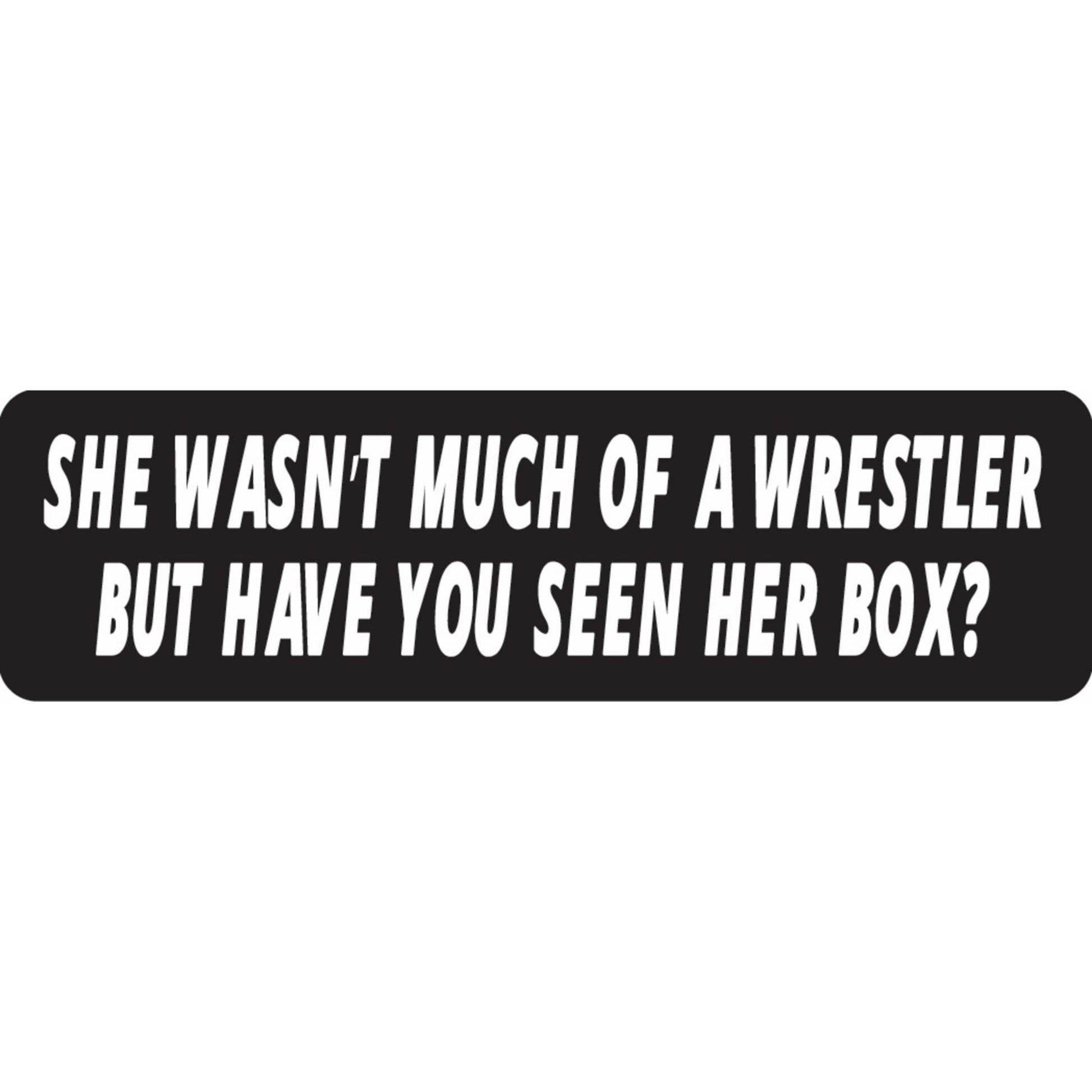 She wasn't much of a wrestler but have you seen her box vinyl motorcycle helmet sticker - funny biker decal