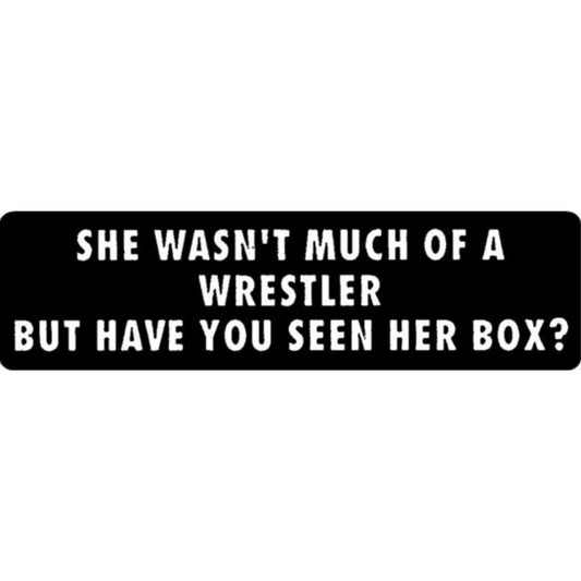 She wasn't much of a wrestler but have you seen her box vinyl motorcycle helmet stickers - funny biker decal