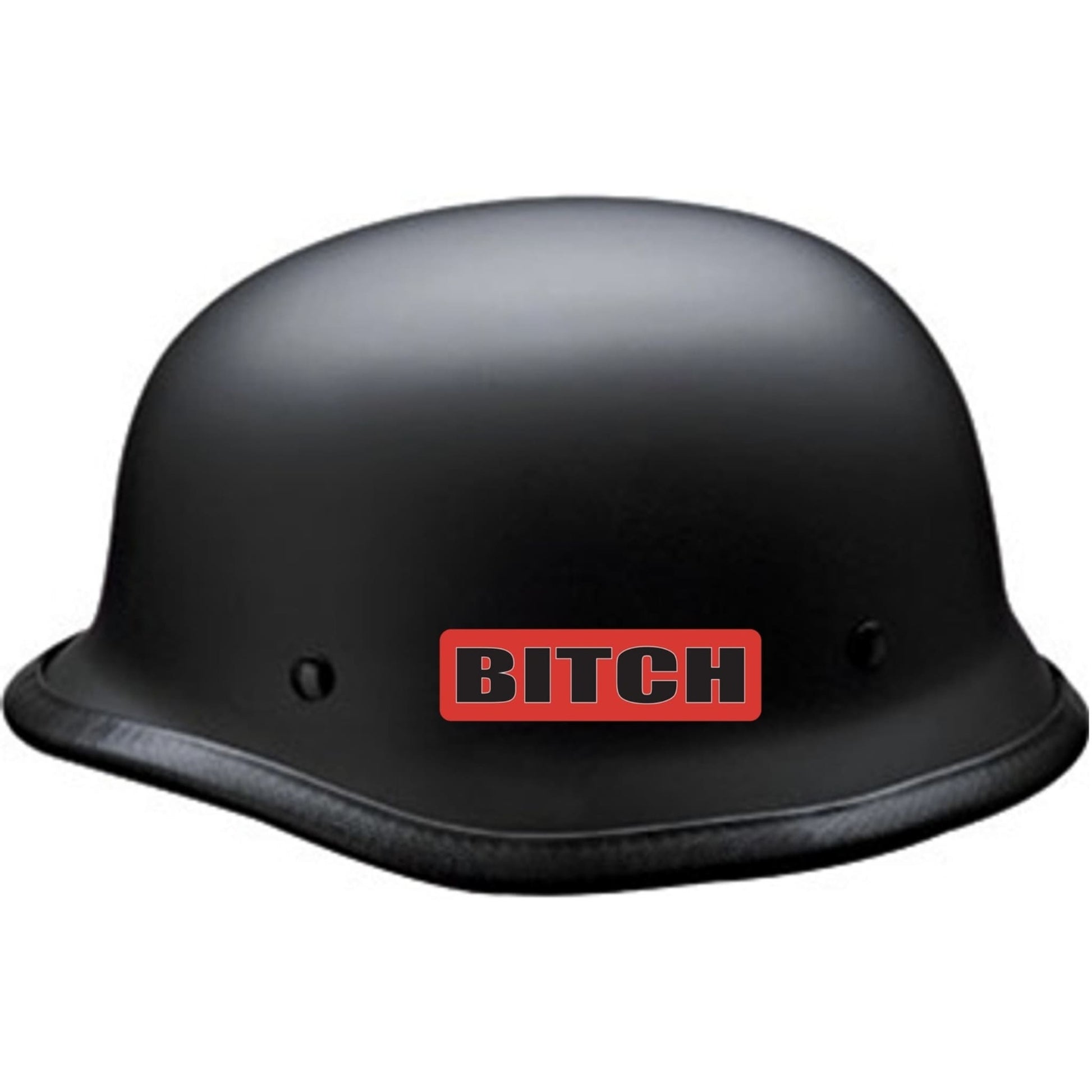Bitch vinyl motorcycle helmet sticker on a helmet - biker decal