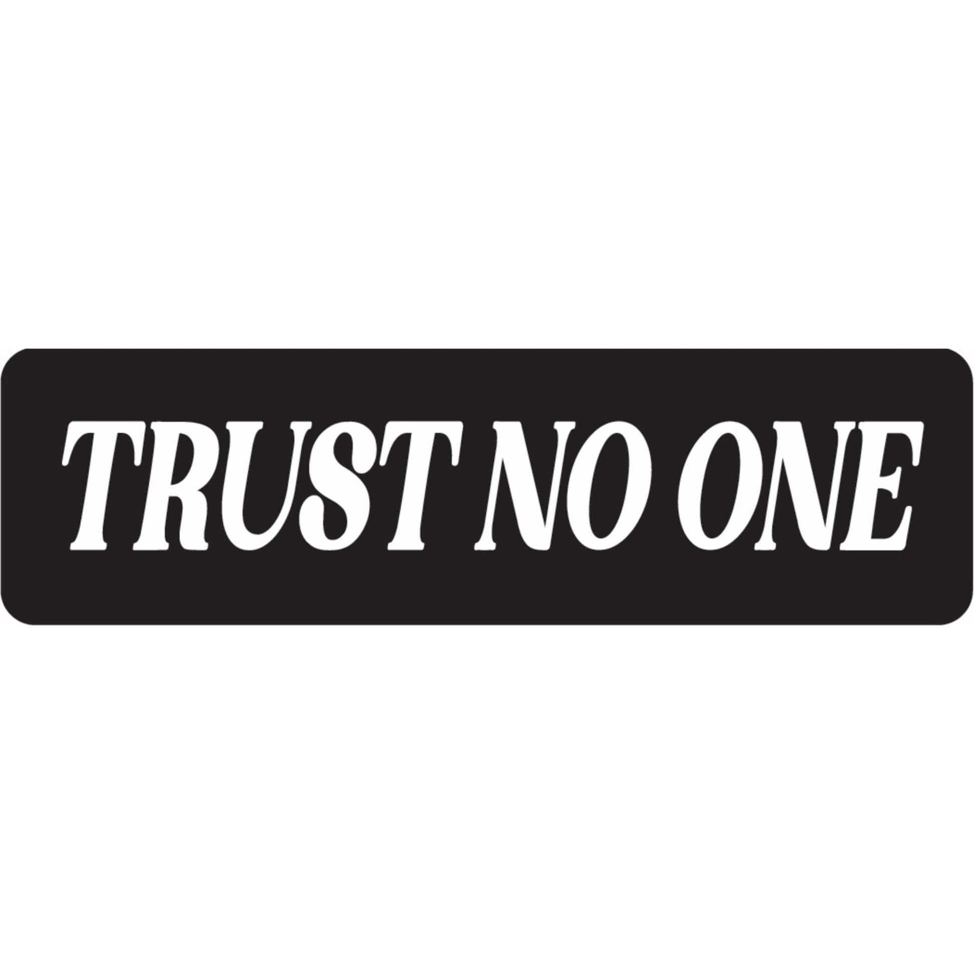 Trust no one vinyl motorcycle helmet sticker - biker decal