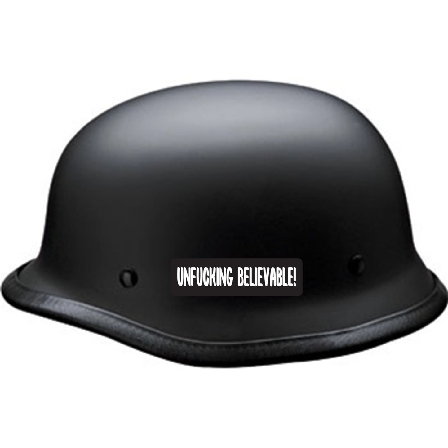 Unfucking believable vinyl motorcycle helmet sticker on a helmet - bold biker decal