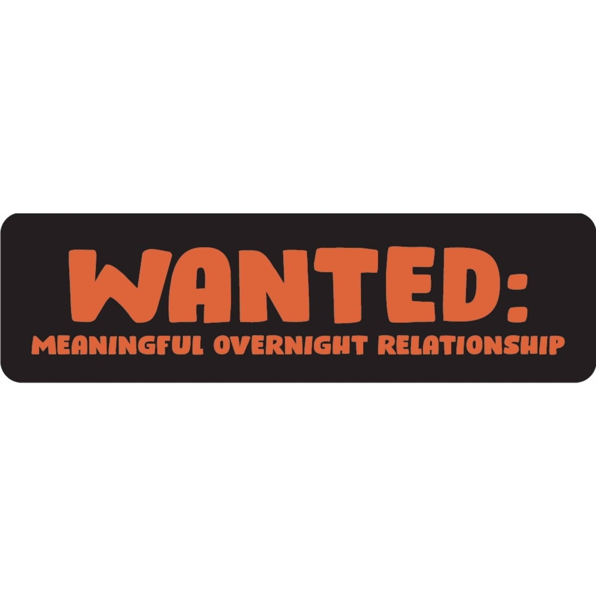 Wanted meaningful overnight relationship vinyl motorcycle helmet sticker - funny biker decal