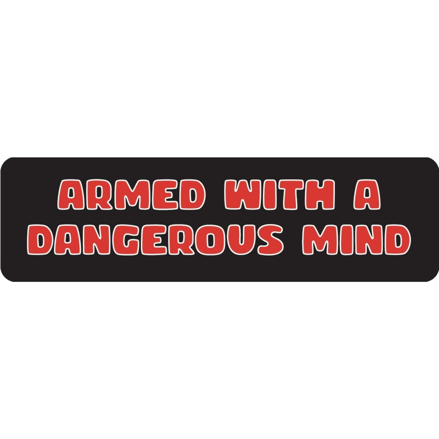 Armed with a dangerous mind vinyl motorcycle helmet sticker - biker decal