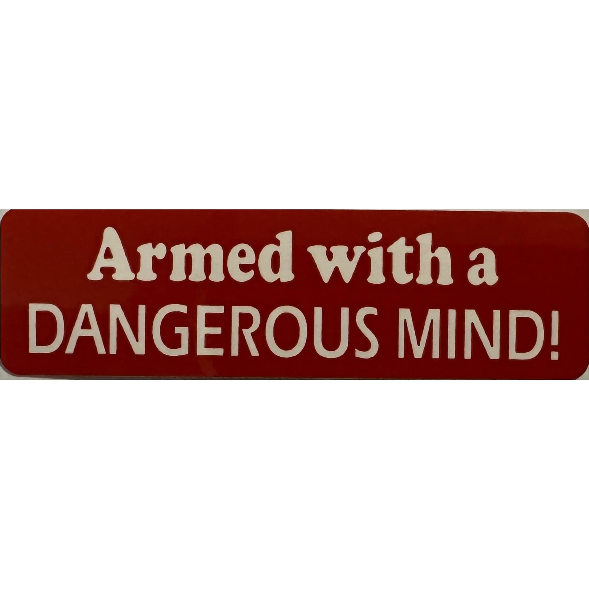 Armed with a dangerous mind vinyl motorcycle helmet stickers - biker decal