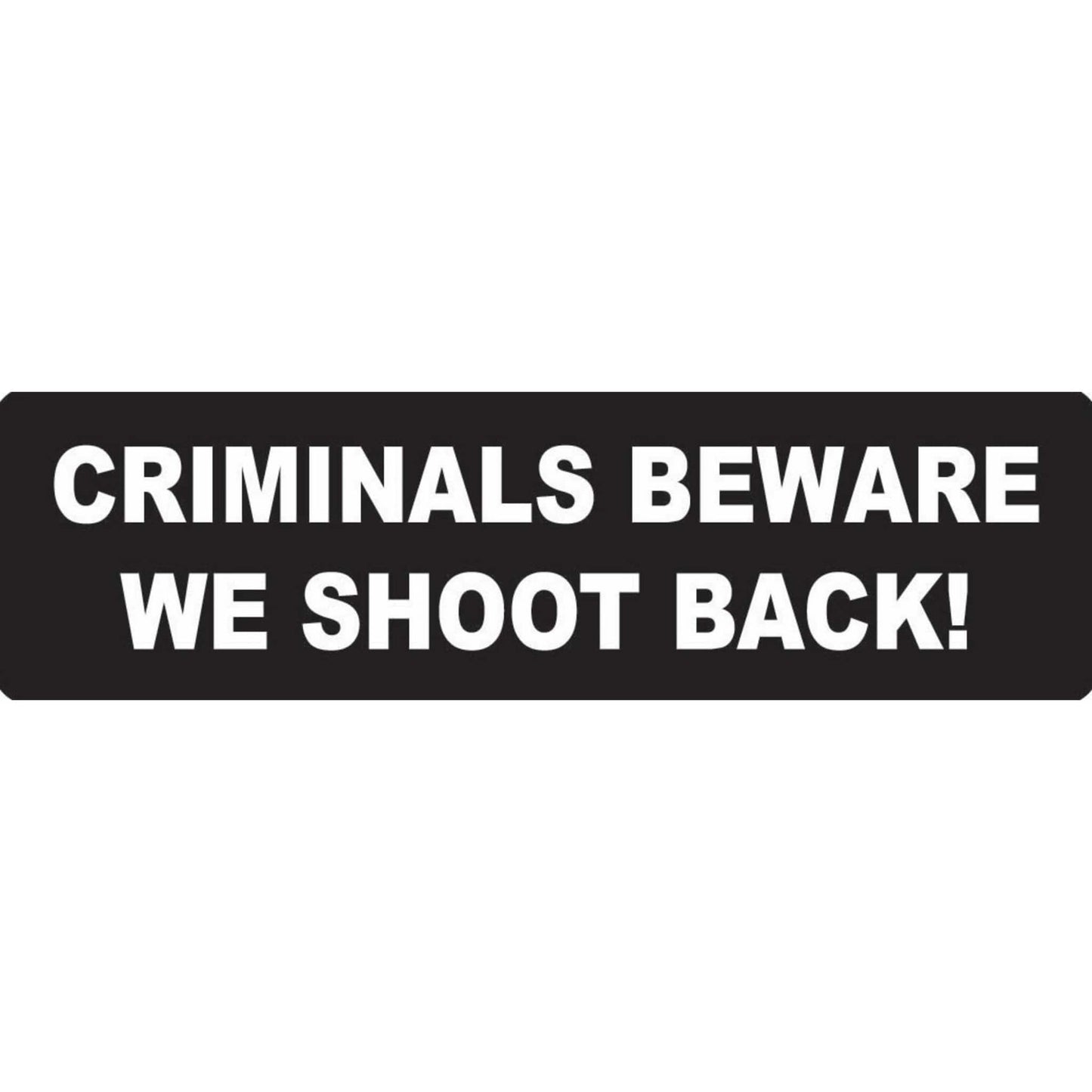 Criminals beware we shoot back vinyl motorcycle helmet stickers - biker decal