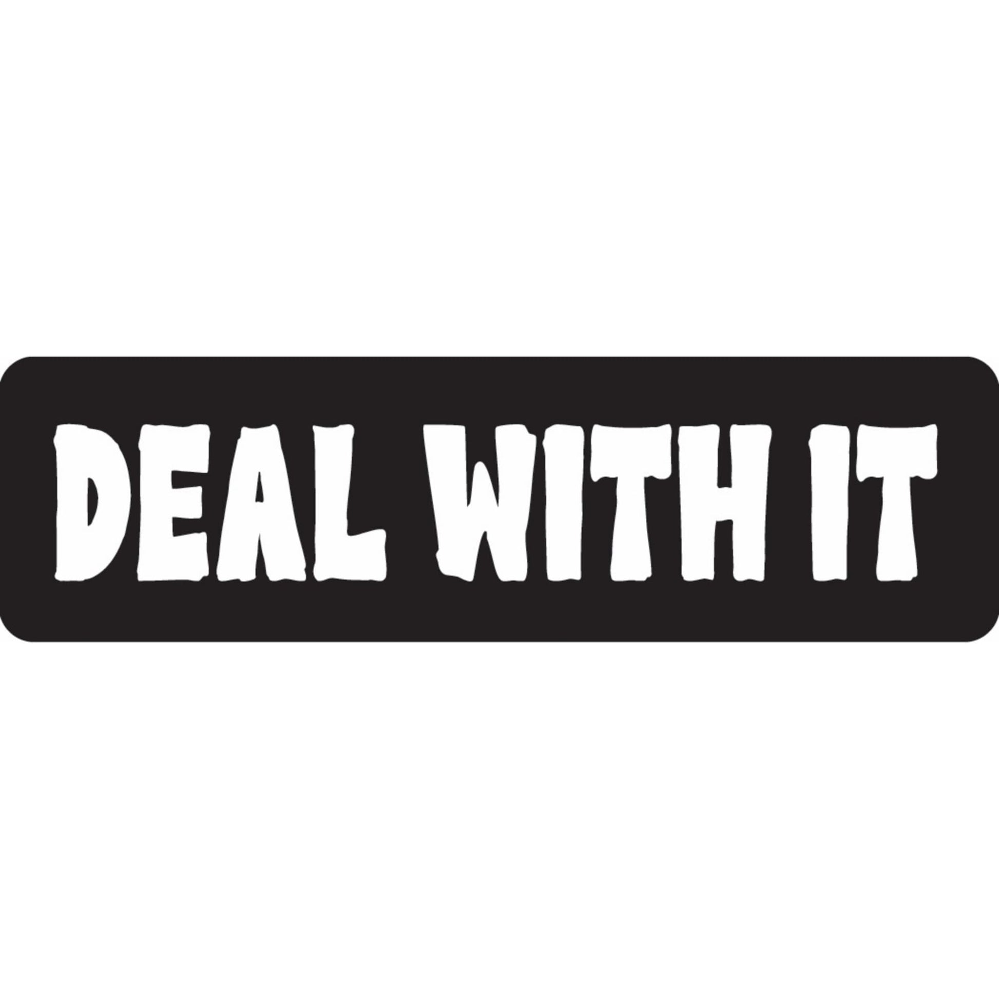 Deal with it vinyl motorcycle helmet sticker - biker decal