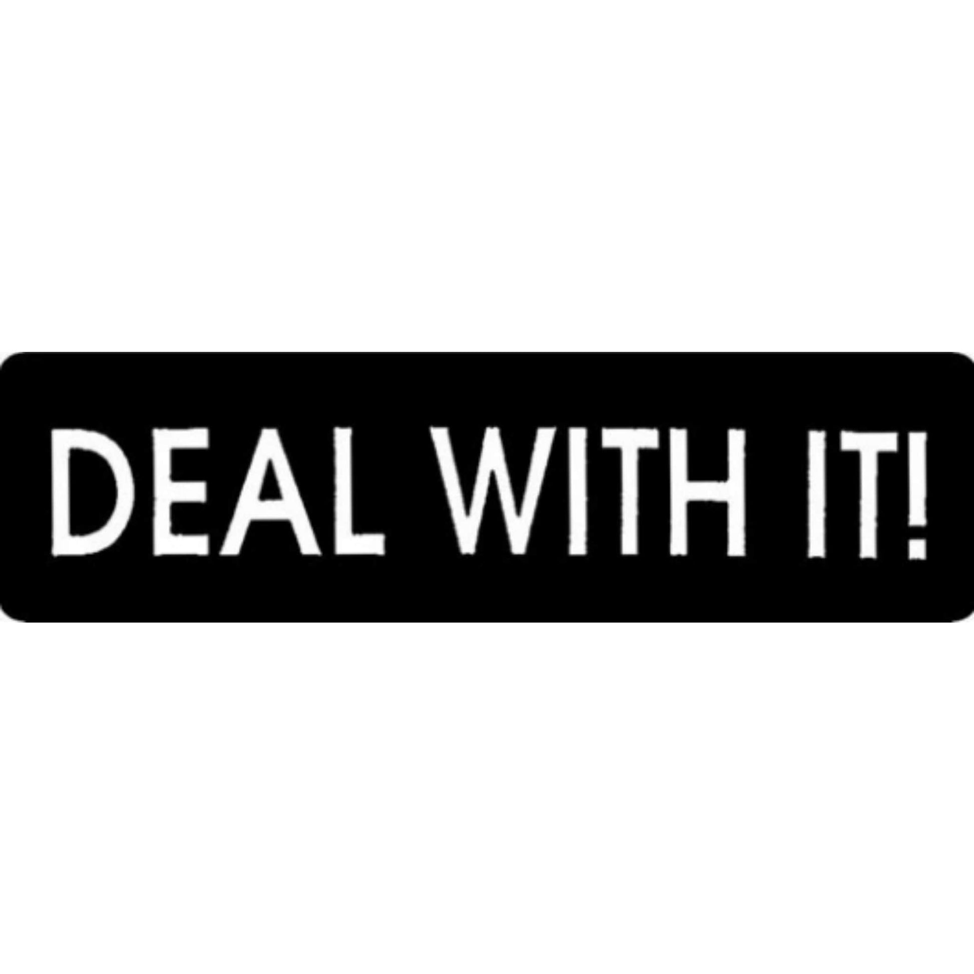 Deal with it vinyl motorcycle helmet stickers - biker decal