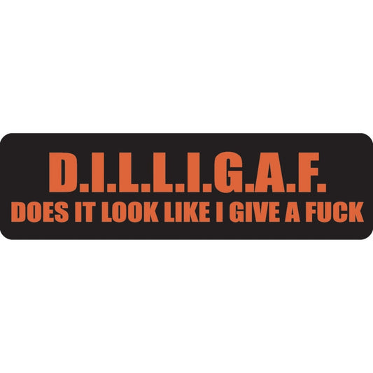 DILLIGAF does it look like I give a fuck vinyl motorcycle helmet sticker - funny biker decal